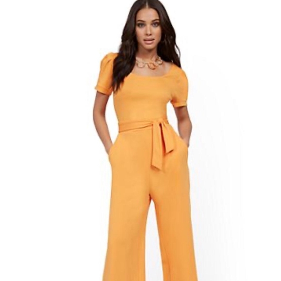 New York & Company Pants - New York & Company Cotton Knit Culotte Jumpsuit